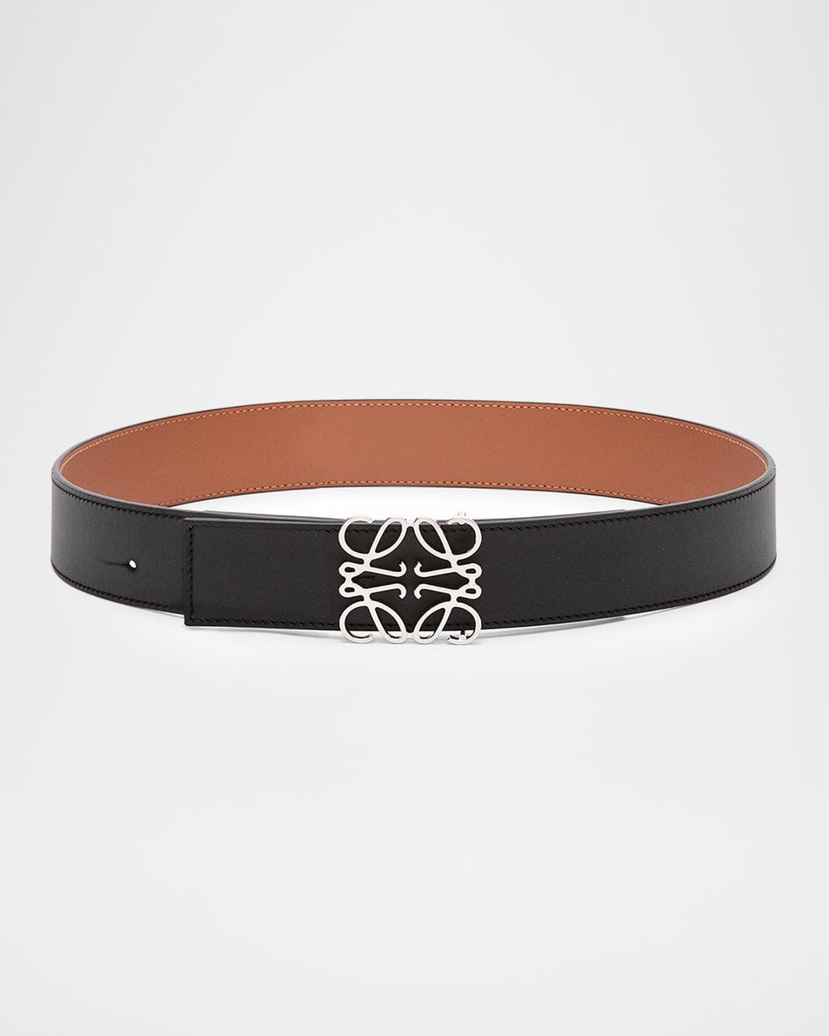 LOEWE Men's Reversible Anagram Leather Belt