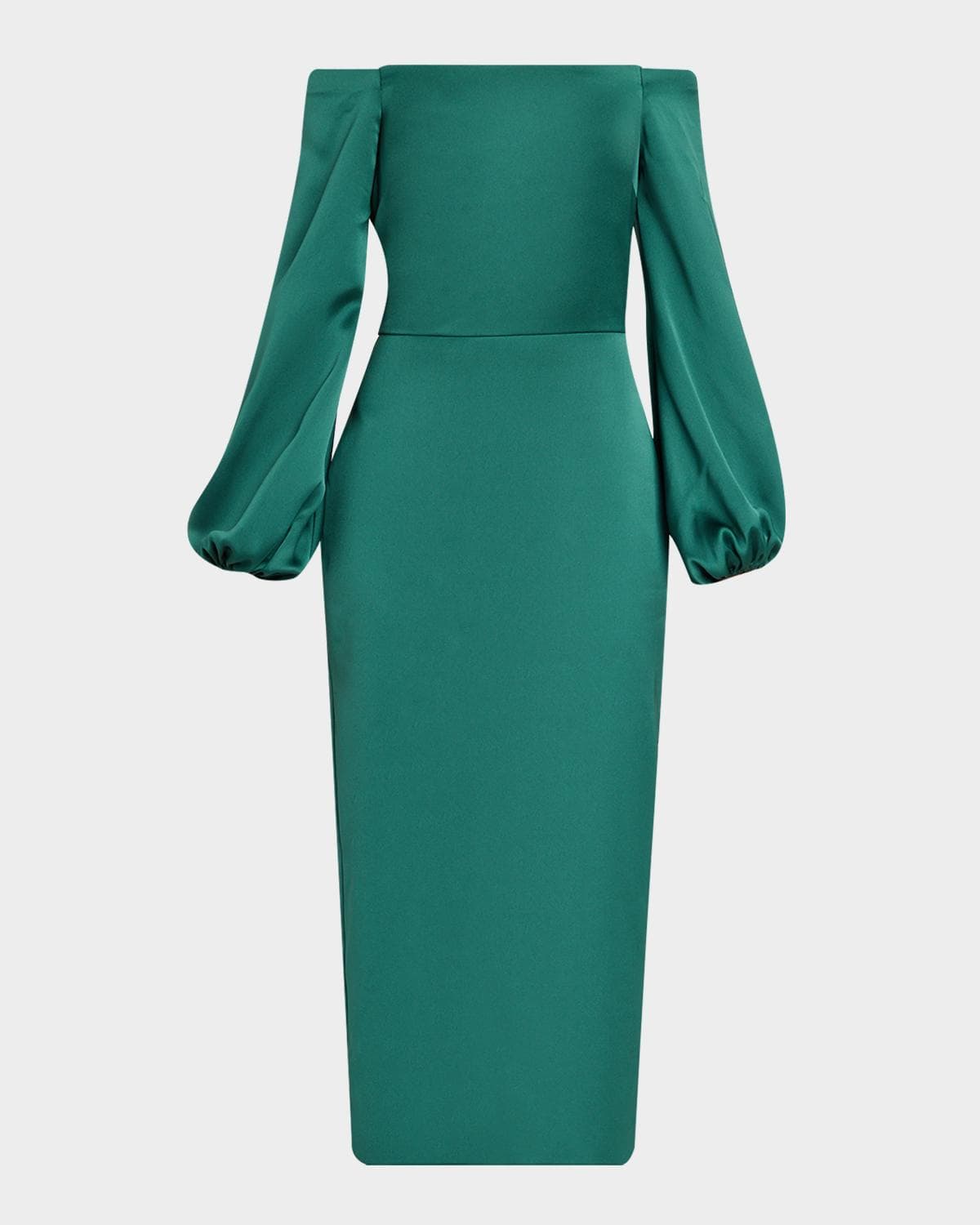 Ramy Brook Shiyan Off-Shoulder Stretch Satin Midi Dress