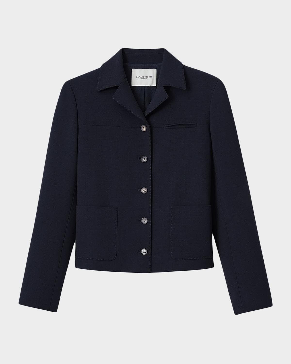Lafayette 148 New York Pick Stitch Double-Face Wool Jacket
