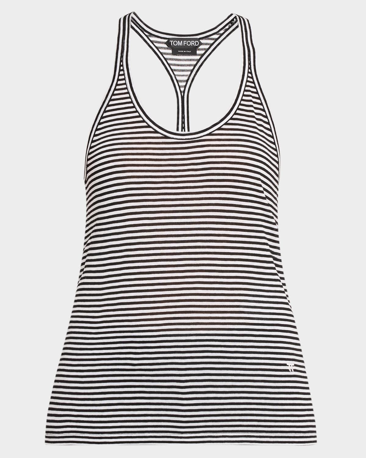 TOM FORD Striped Viscose Racerback Tank Top