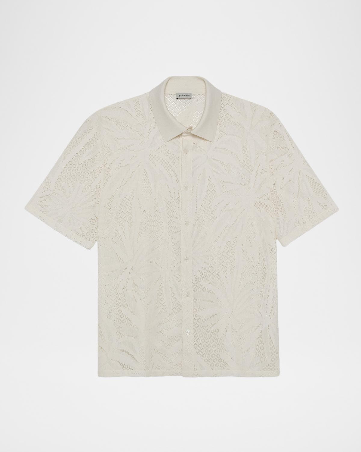 SIMKHAI Men's Conrad Lace Button-Front Shirt
