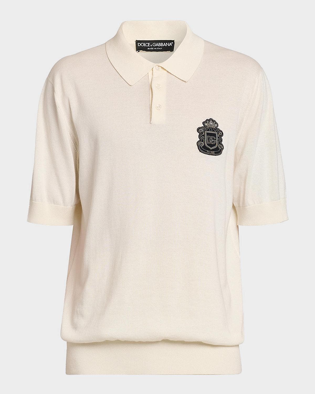 Dolce & Gabbana Men's Cotton Heraldic Crest Polo Shirt