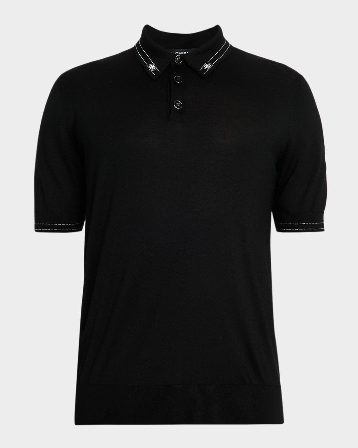 Dolce & Gabbana Men's Silk Knit Polo Shirt