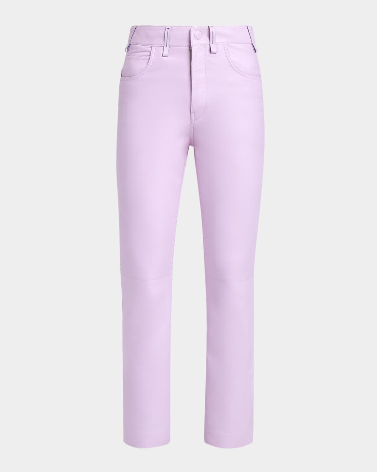 TOM FORD Nappa Leather Slim-Leg Ankle Pants