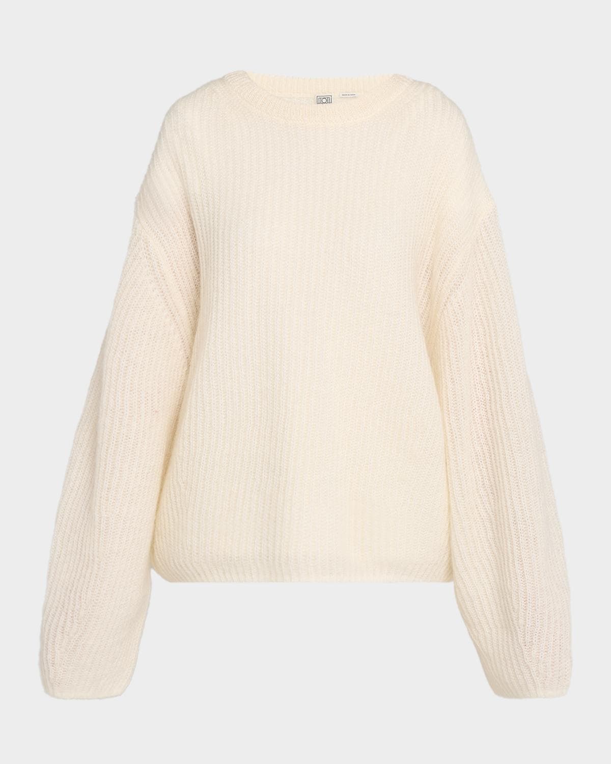 Toteme Mohair-Blend Ribbed Crewneck Sweater