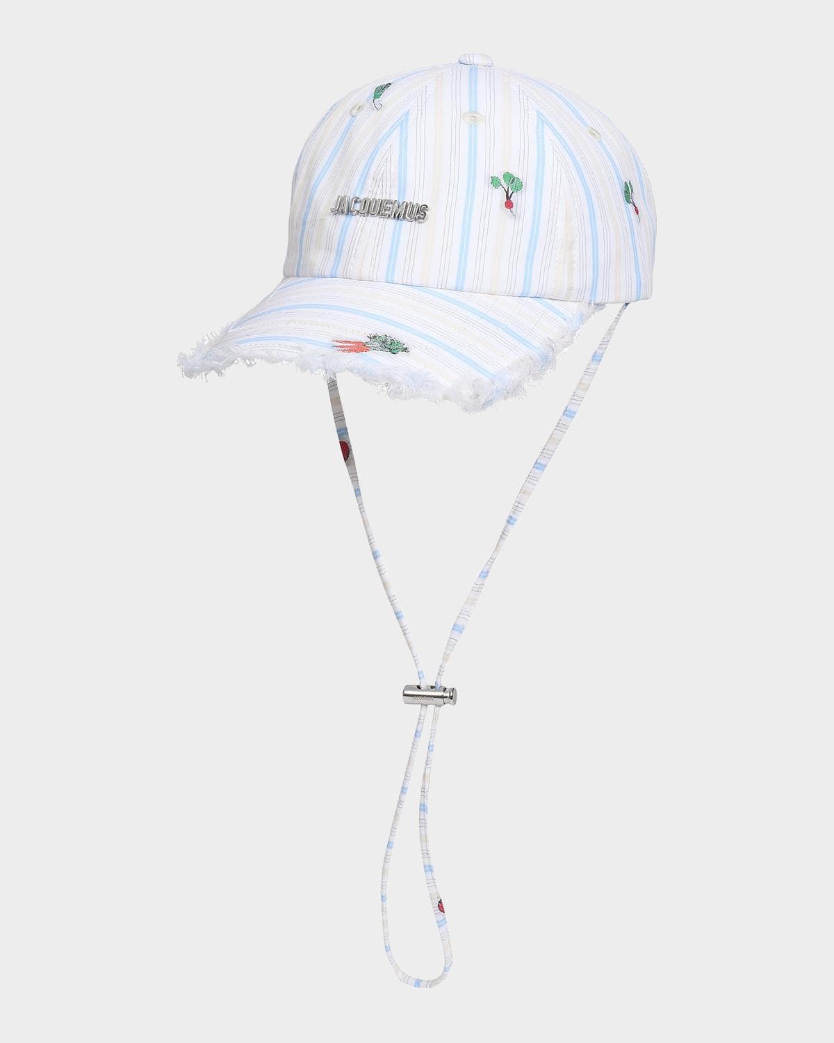 Jacquemus Men's La Casquette Art Vegetable-Embroidered Stripe Baseball Cap