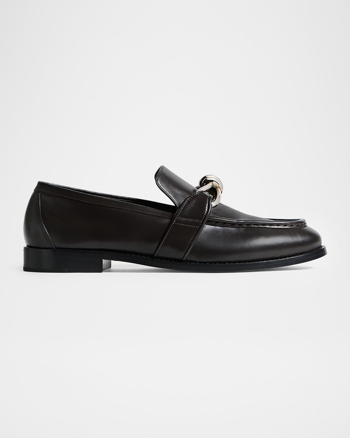 Bottega Veneta Men's Astaire Metallic Knot Napa Loafers