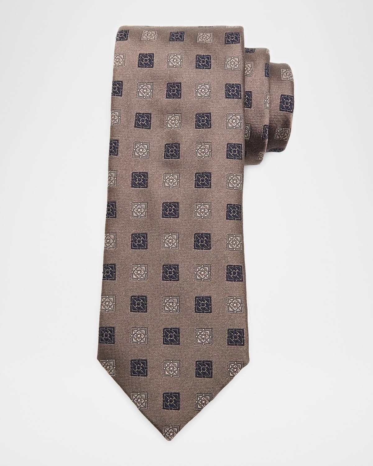 Brunello Cucinelli Men's Medallion Silk and Cotton Tie