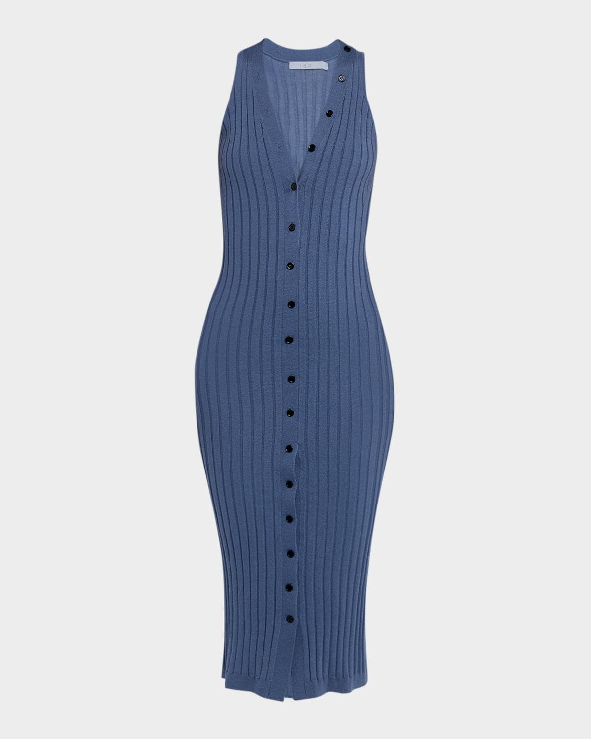 Iro Lyliane Buttoned Rib Wool Midi Dress