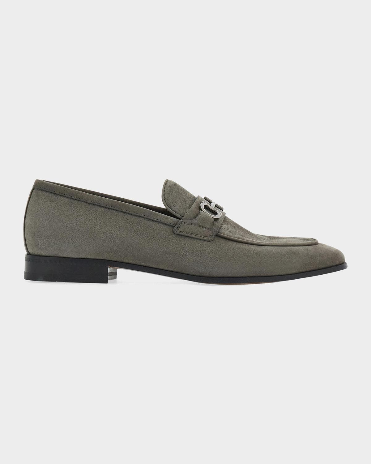 FERRAGAMO Men's Daytona Leather Gancini-Bit Loafers