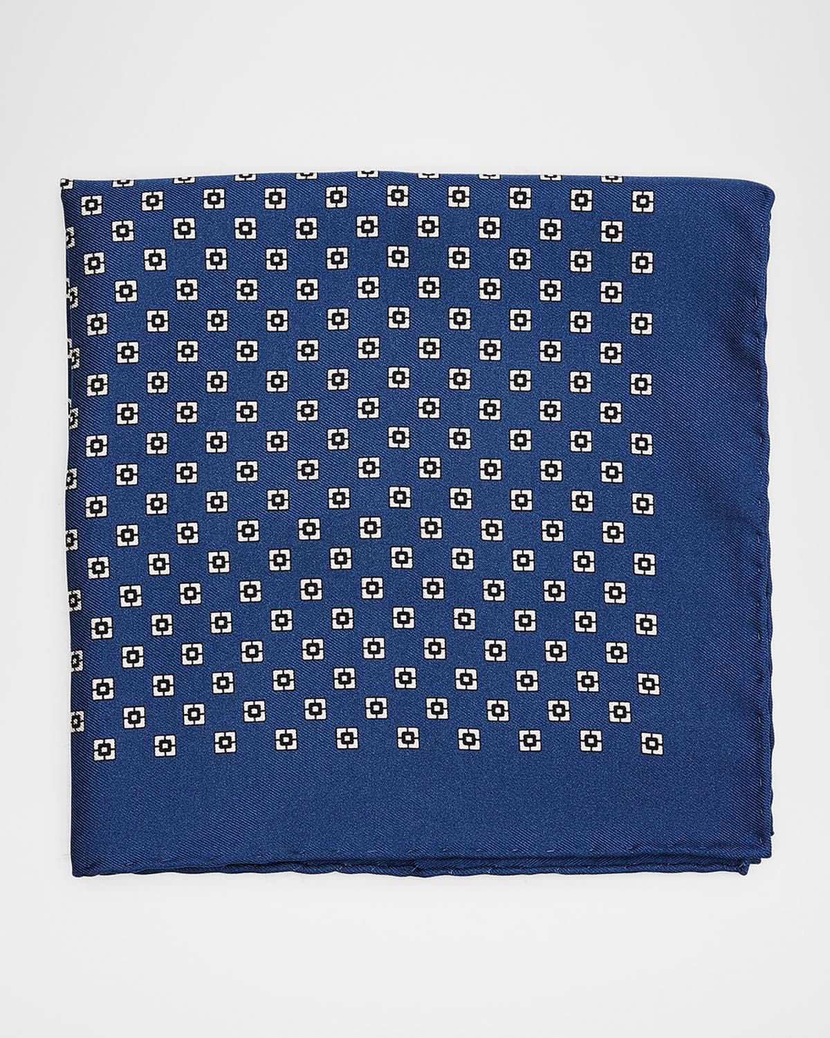 Brunello Cucinelli Men's Geometric Silk Pocket Square