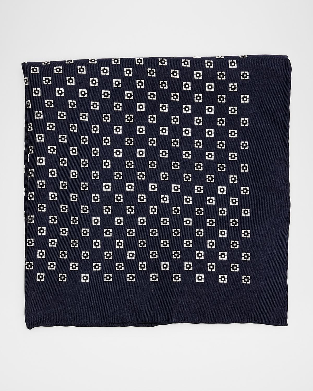 Brunello Cucinelli Men's Geometric Silk Pocket Square