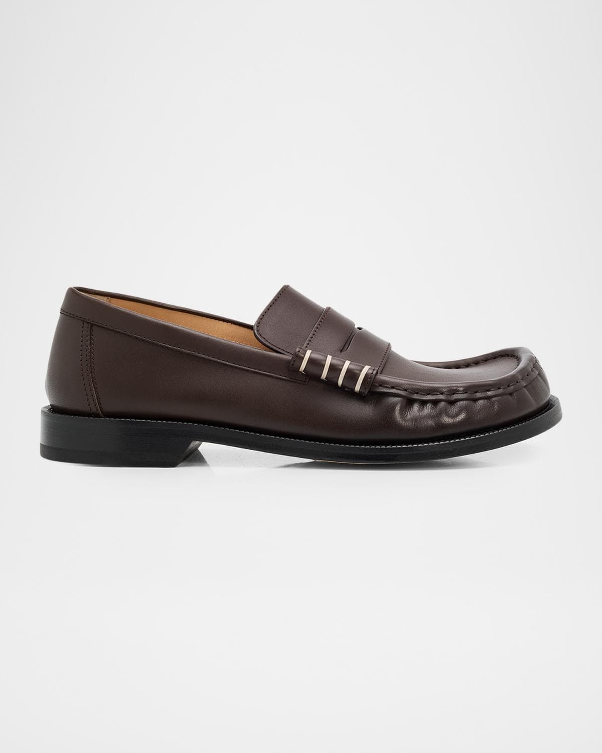 JW Anderson Men's Leather Moccasin-Toe Penny Loafers