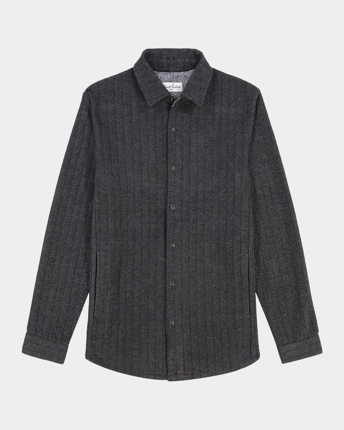 Robert Graham Men's Wylie Herringbone Knit Snap-Front Shirt