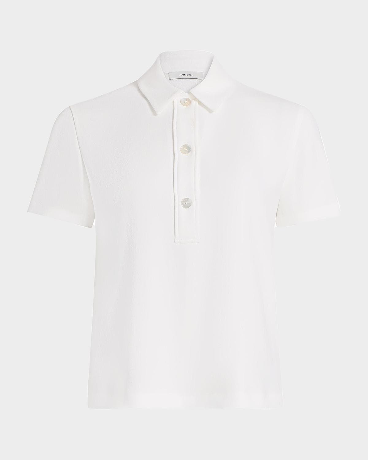 Vince Crepe Short-Sleeve Polo Shirt