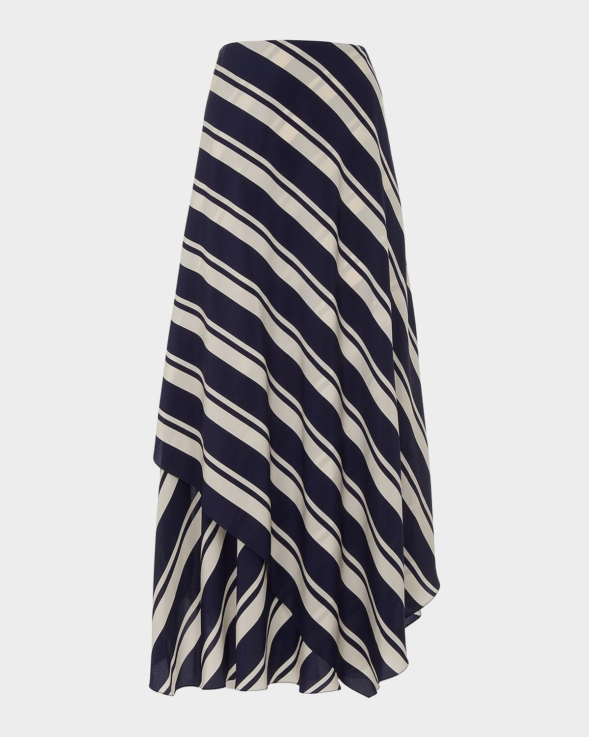 Ralph Lauren Collection Tilda Striped Crepe De Chine Skirt