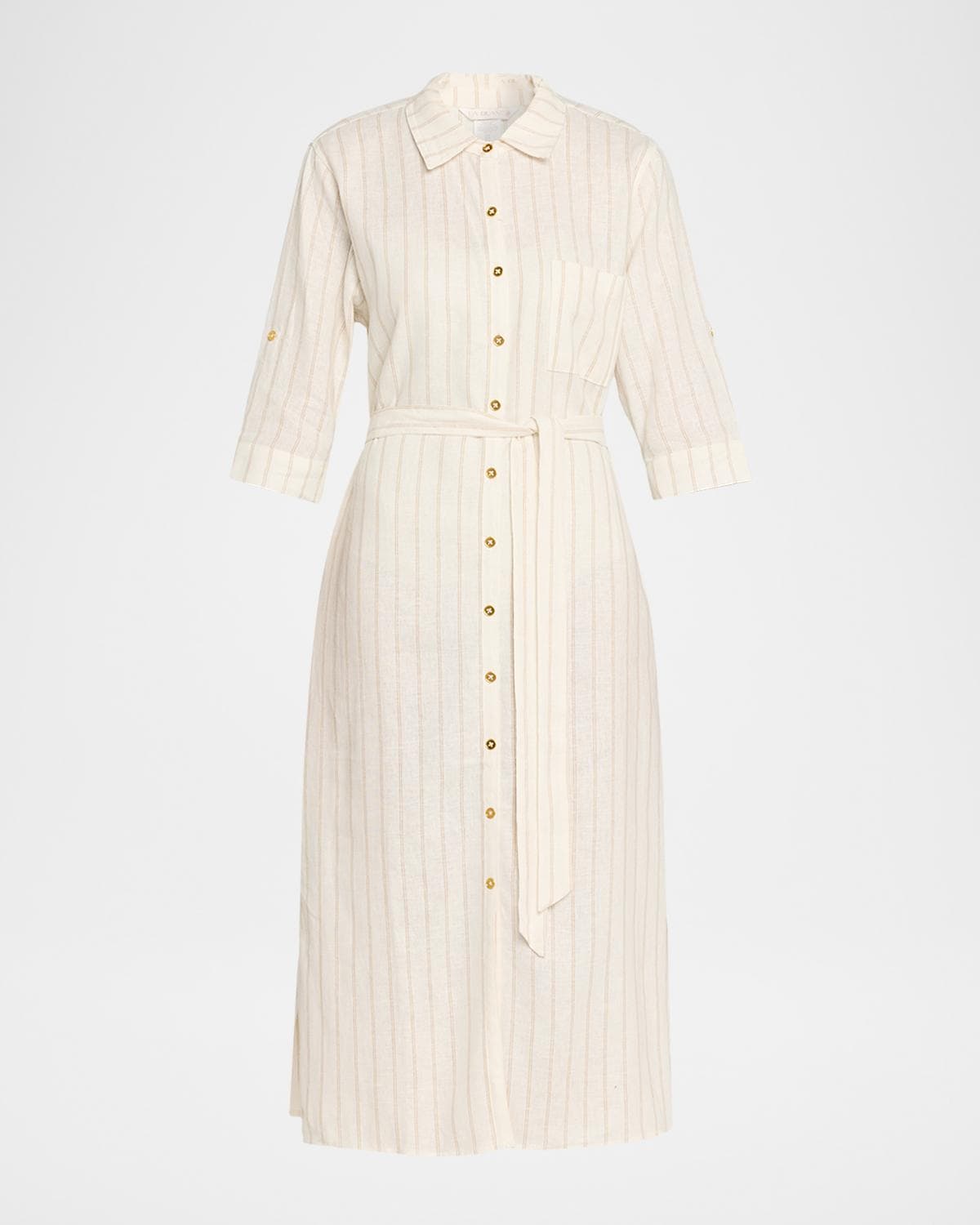 La Blanca Delphine Coast Striped Midi Shirtdress