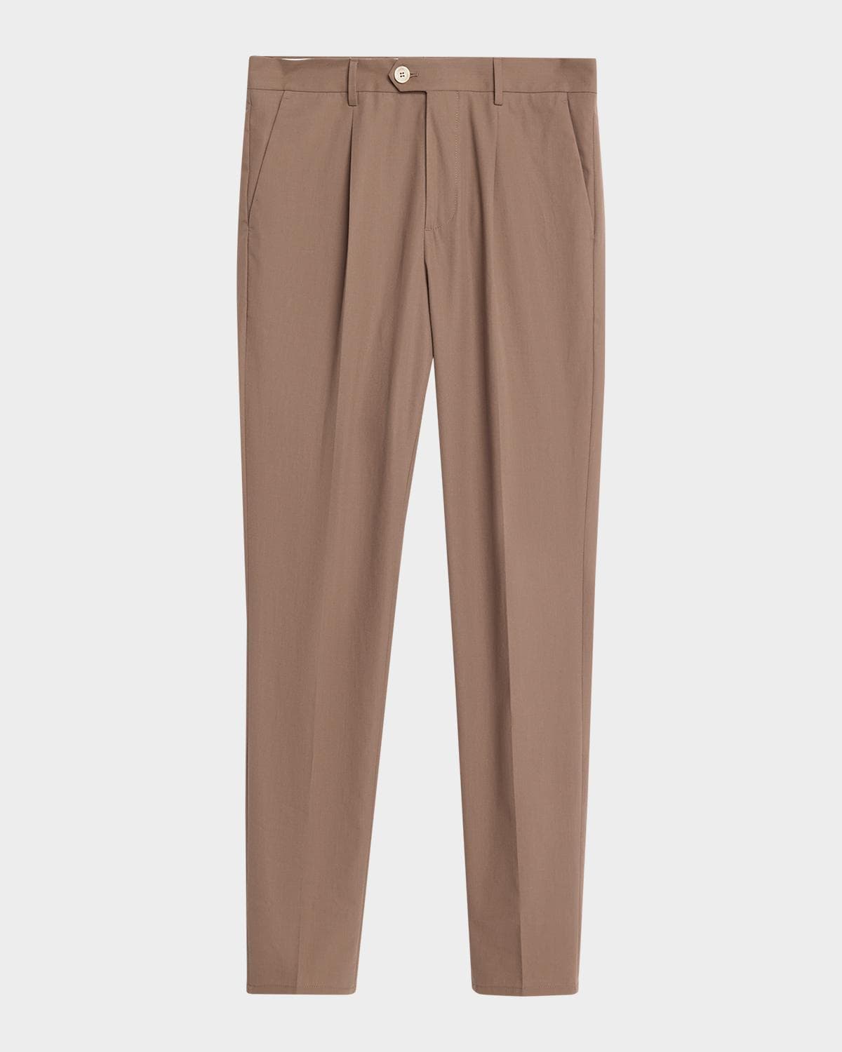 Brunello Cucinelli Men's Cotton Classic-Fit Pleated Pants