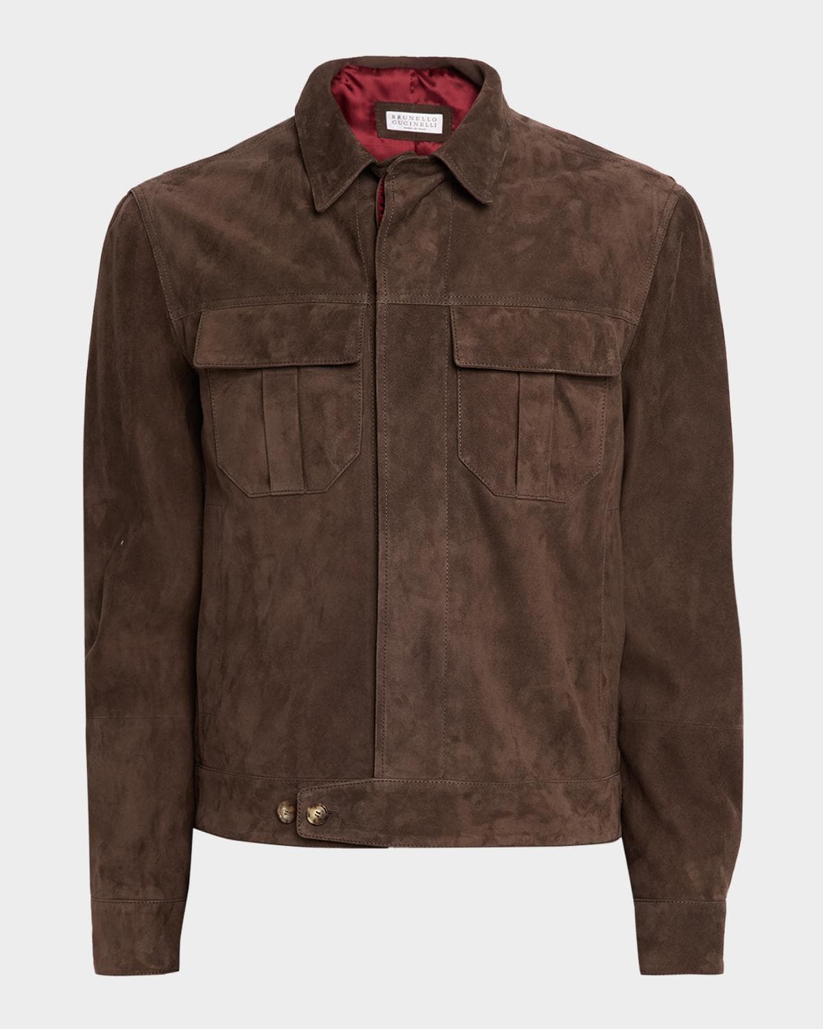 Brunello Cucinelli Men's Suede Modern-Fit Shirt Jacket · MEDIUM