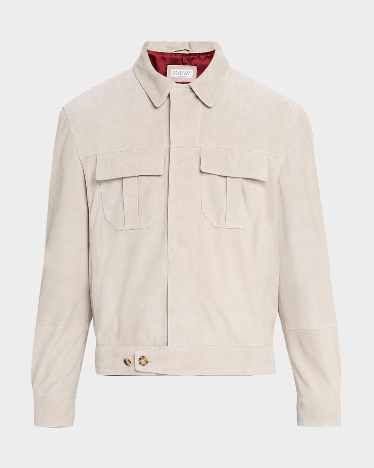 Brunello Cucinelli Men's Suede Modern-Fit Shirt Jacket