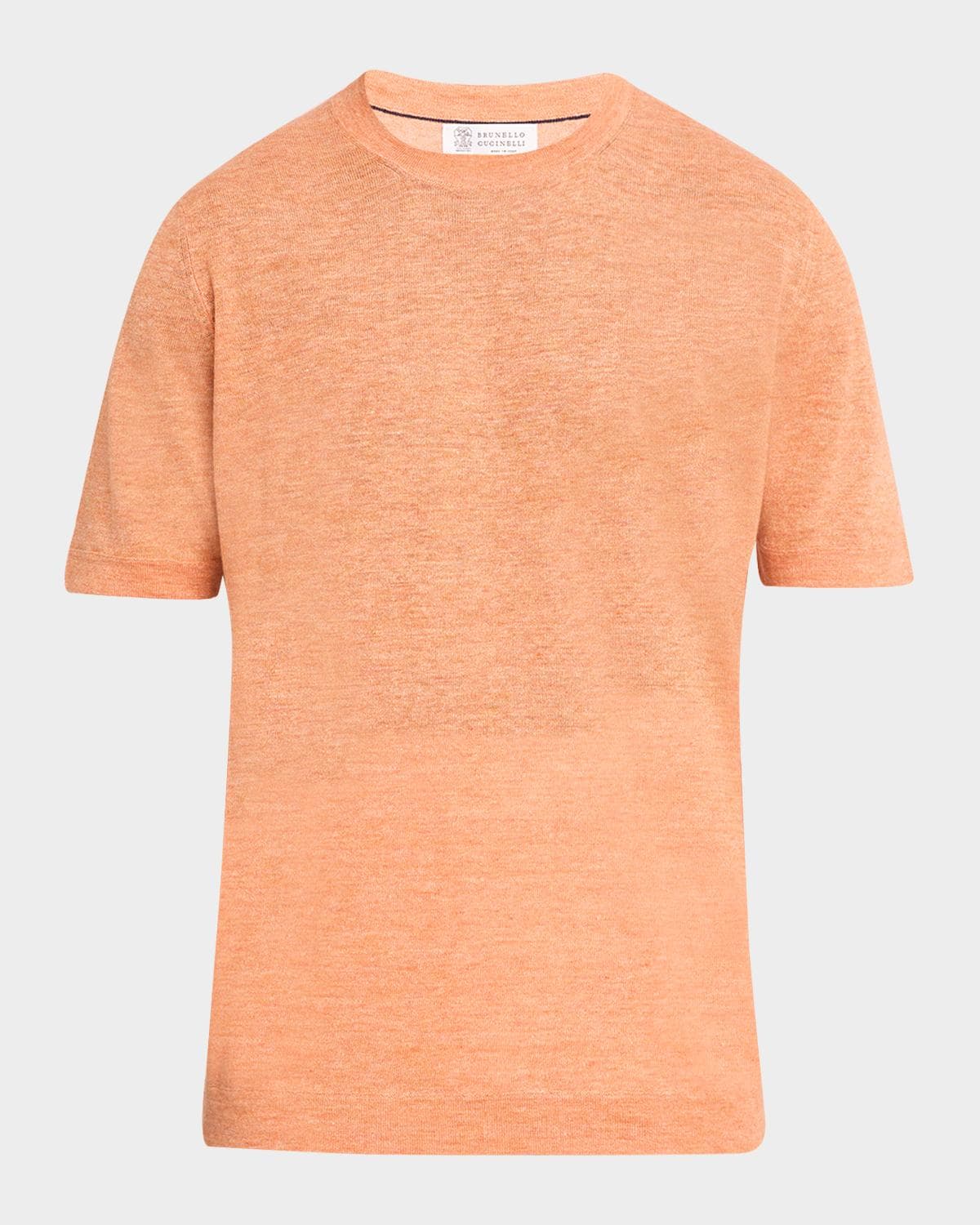 Brunello Cucinelli Men's Linen and Cotton Knit Short-Sleeve Sweater