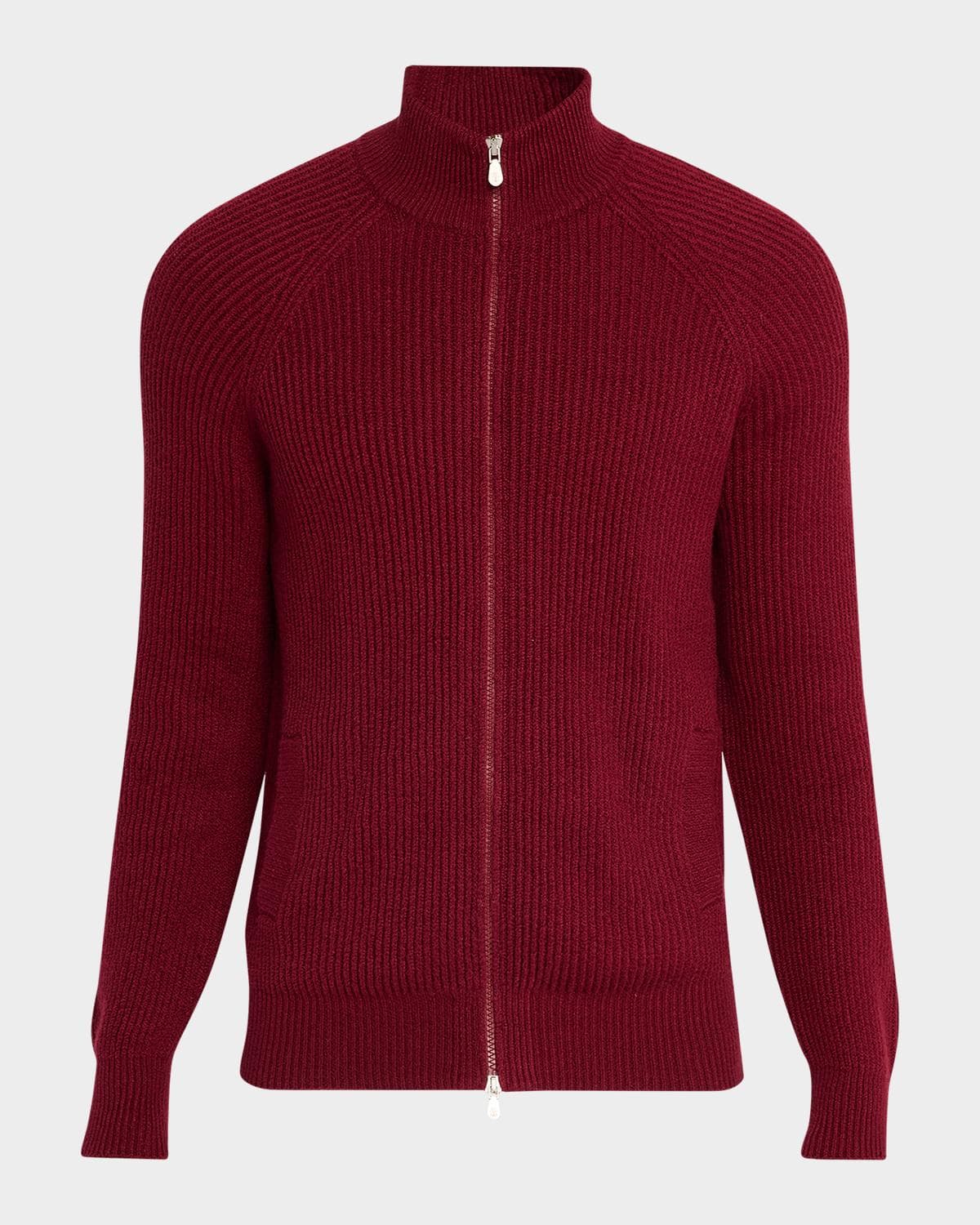 Brunello Cucinelli Men's Cotton Rib Full-Zip Cardigan