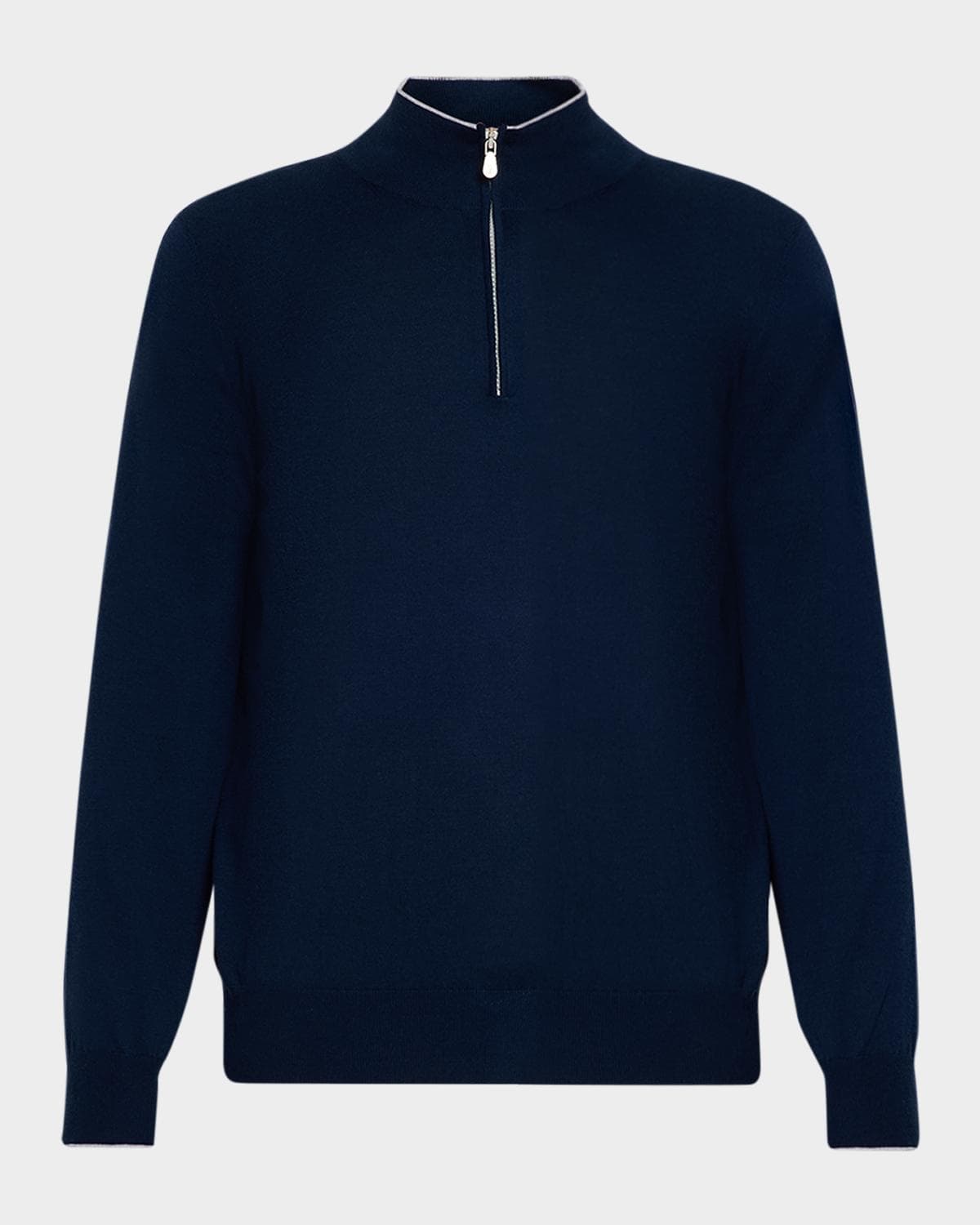 Brunello Cucinelli Men's Cotton Knit Quarter-Zip Sweater · 50 IT (38 US)