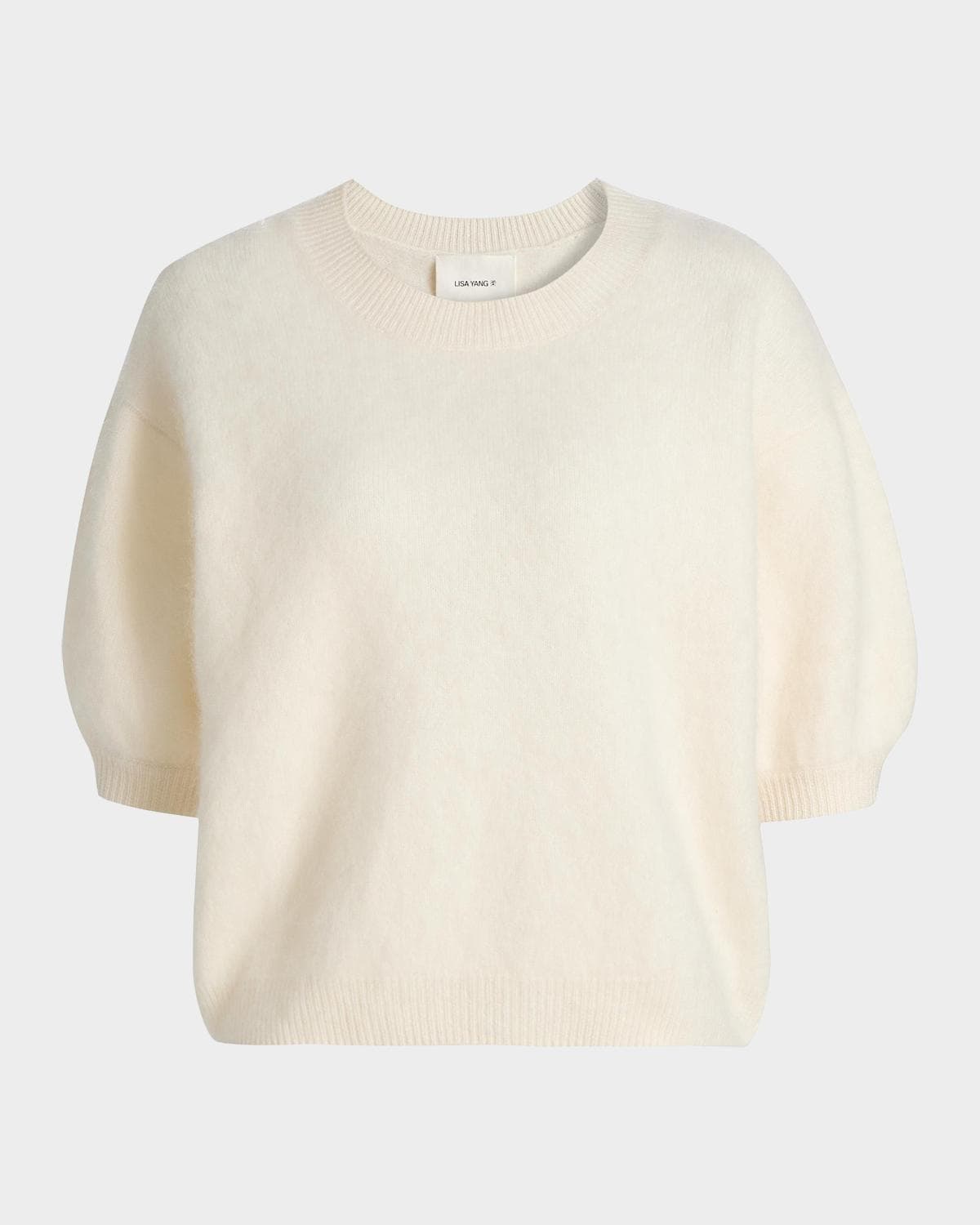 Lisa Yang Juniper Short-Sleeve Cashmere Sweater