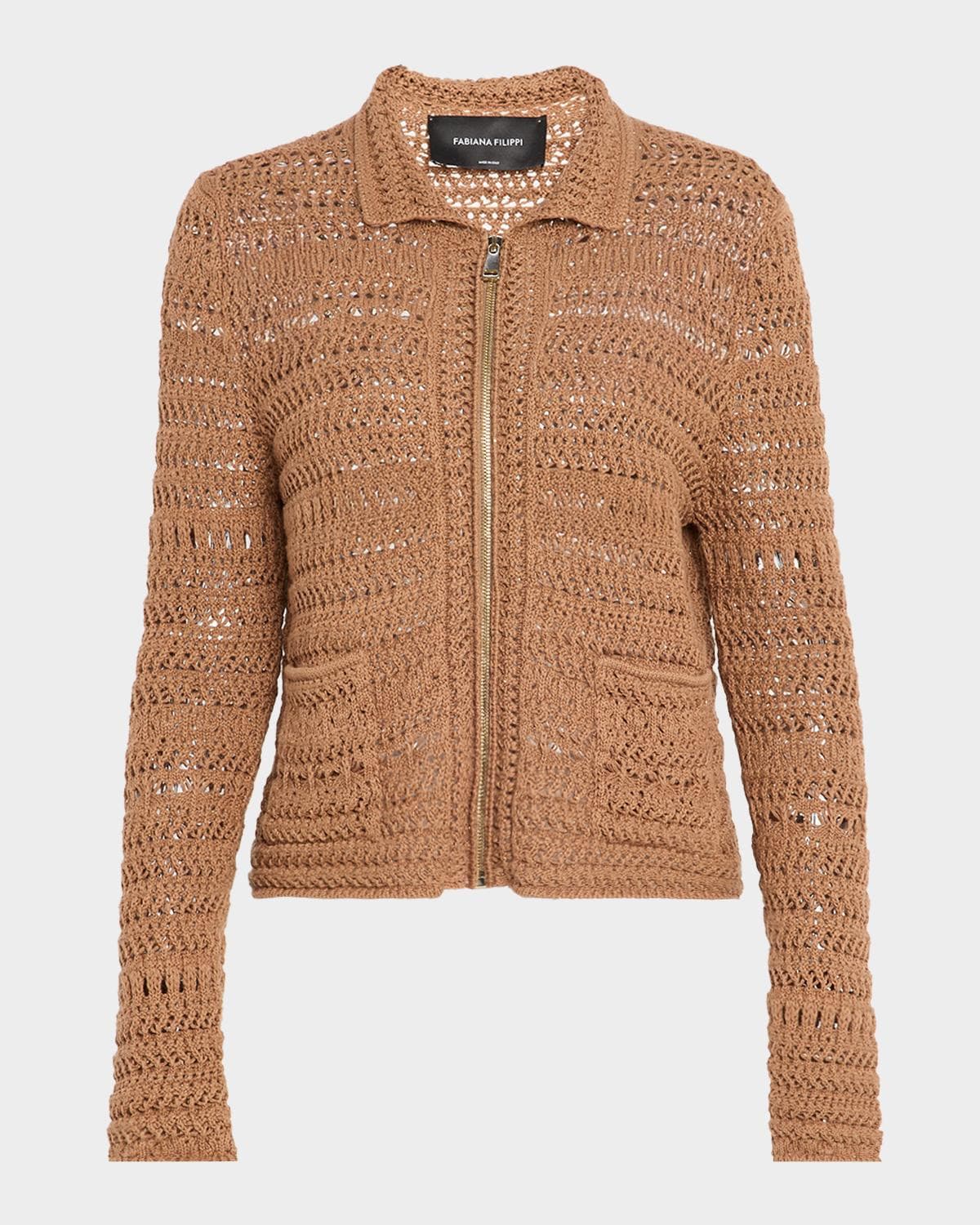 Fabiana Filippi Zip-Front Sequin Knit Jacket · 42