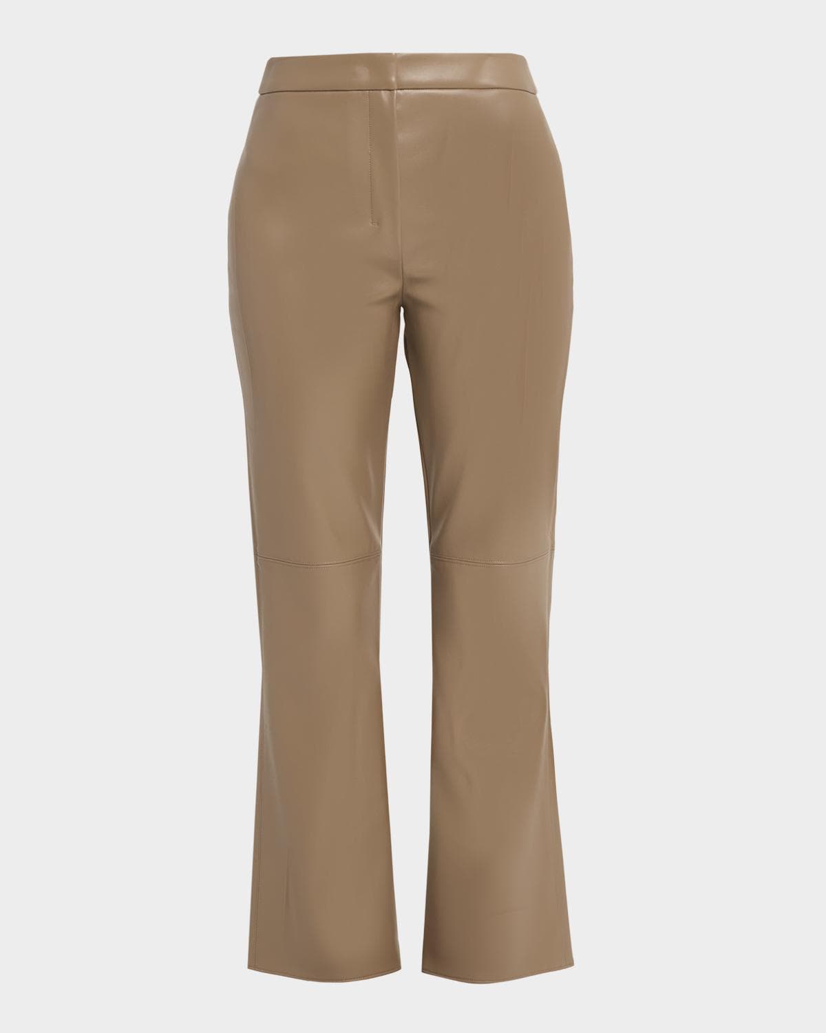 Max Mara Sublime Vegan Leather Kickflare-Leg Ankle Pants