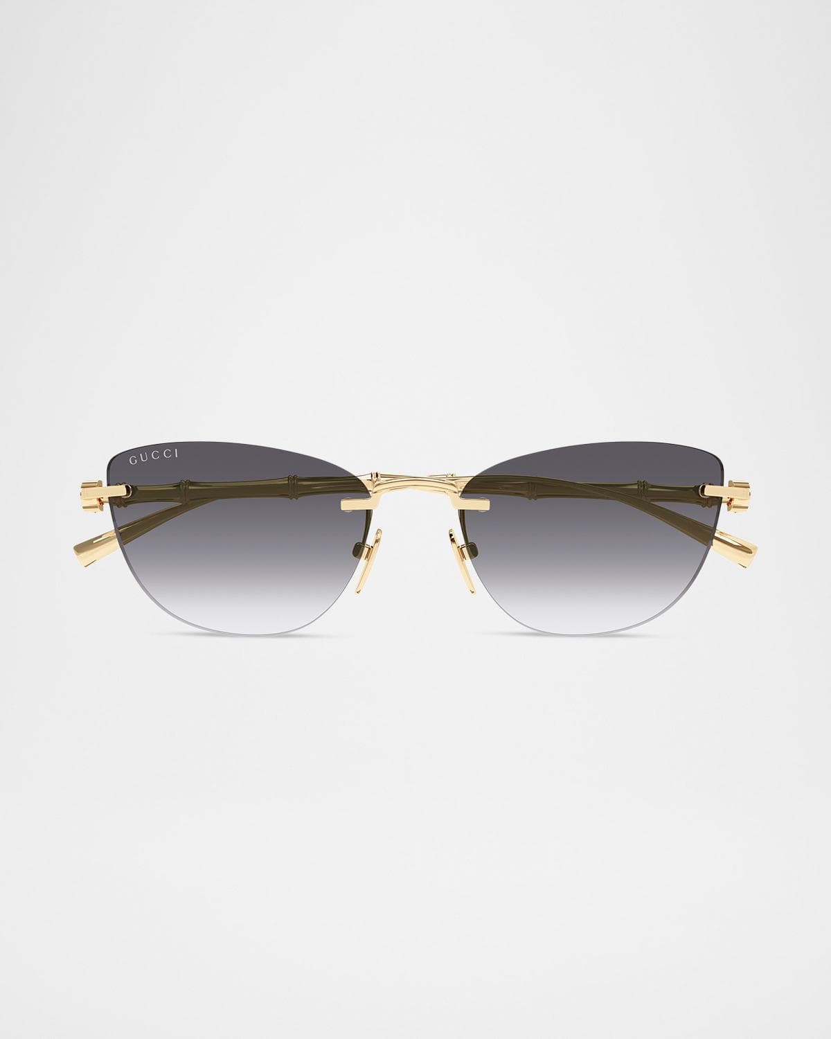 Gucci 55mm Metal Cat-Eye Sunglasses