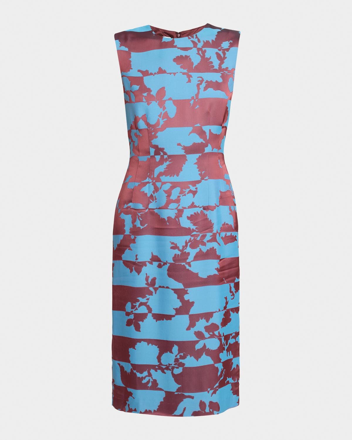 Dries Van Noten Delavina Paneled Floral Jacquard Sleeveless Dress