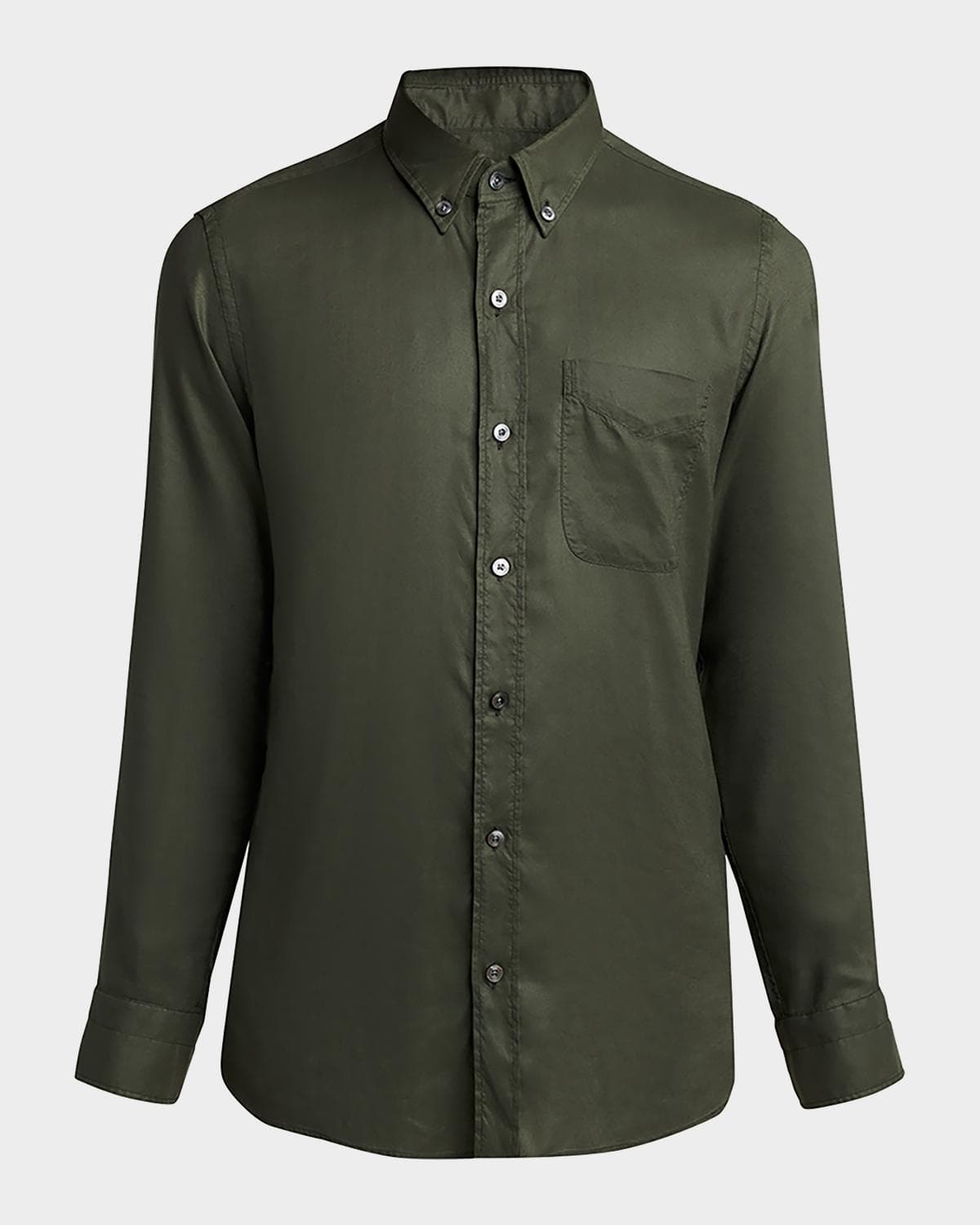 TOM FORD Men's Slim-Fit Gabardine Button-Down Shirt