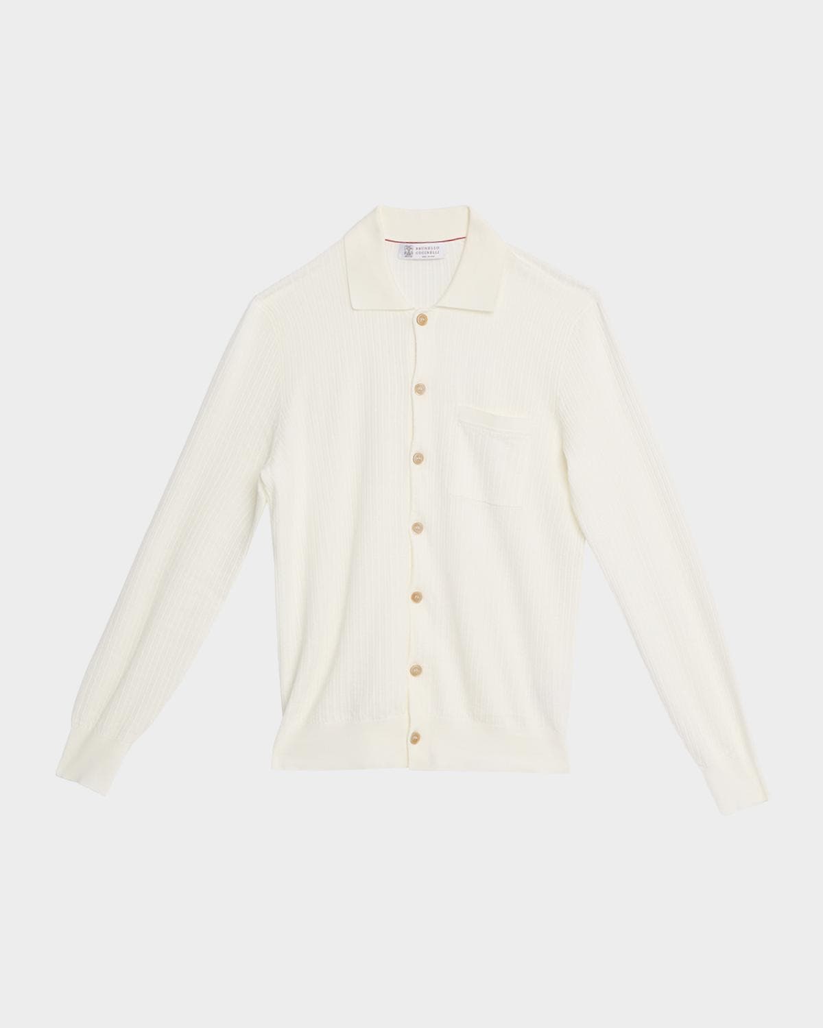 Brunello Cucinelli Men's Cotton Ribbed Cardigan