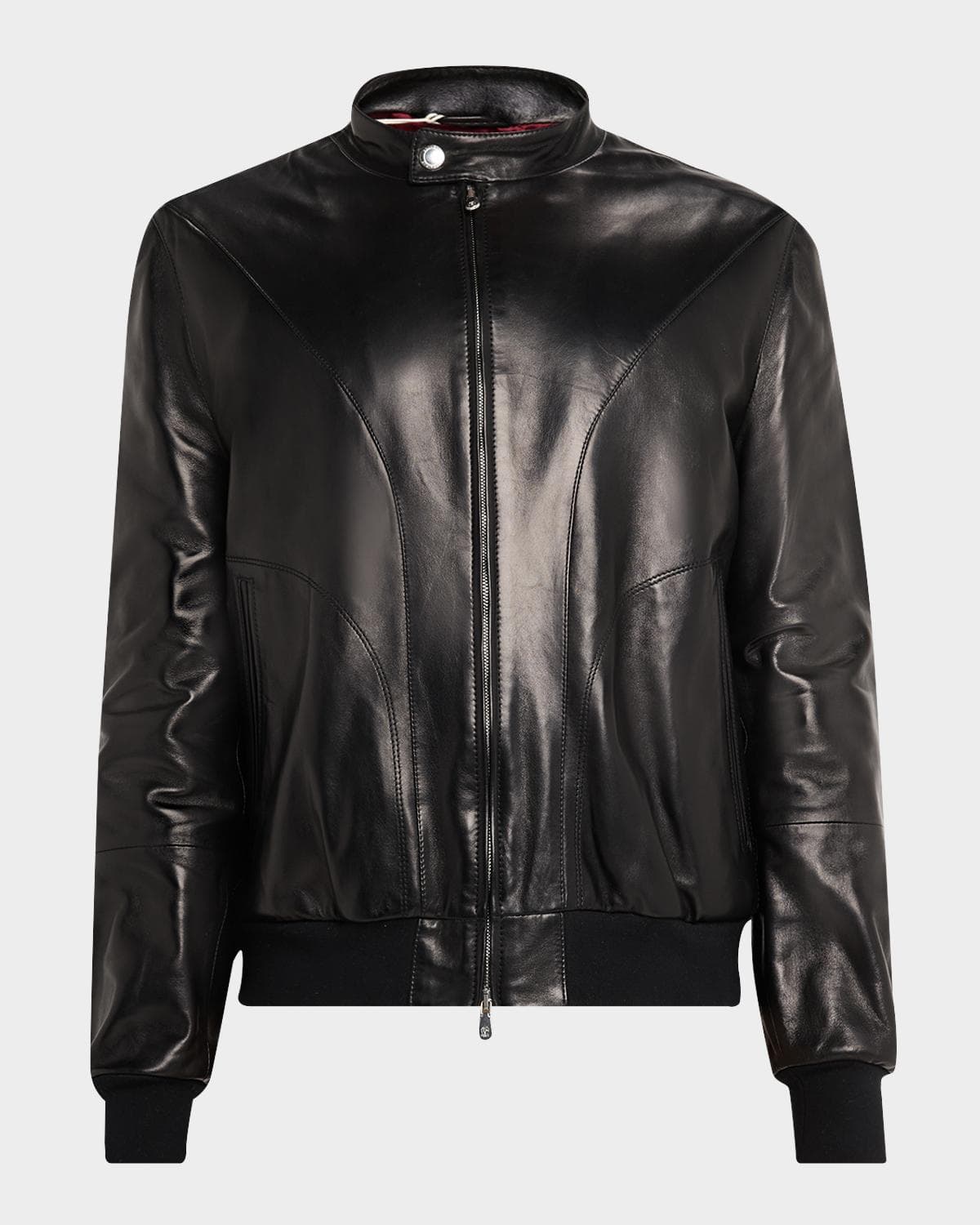 Brunello Cucinelli Men's Polished Nappa Leather Pilot Jacket