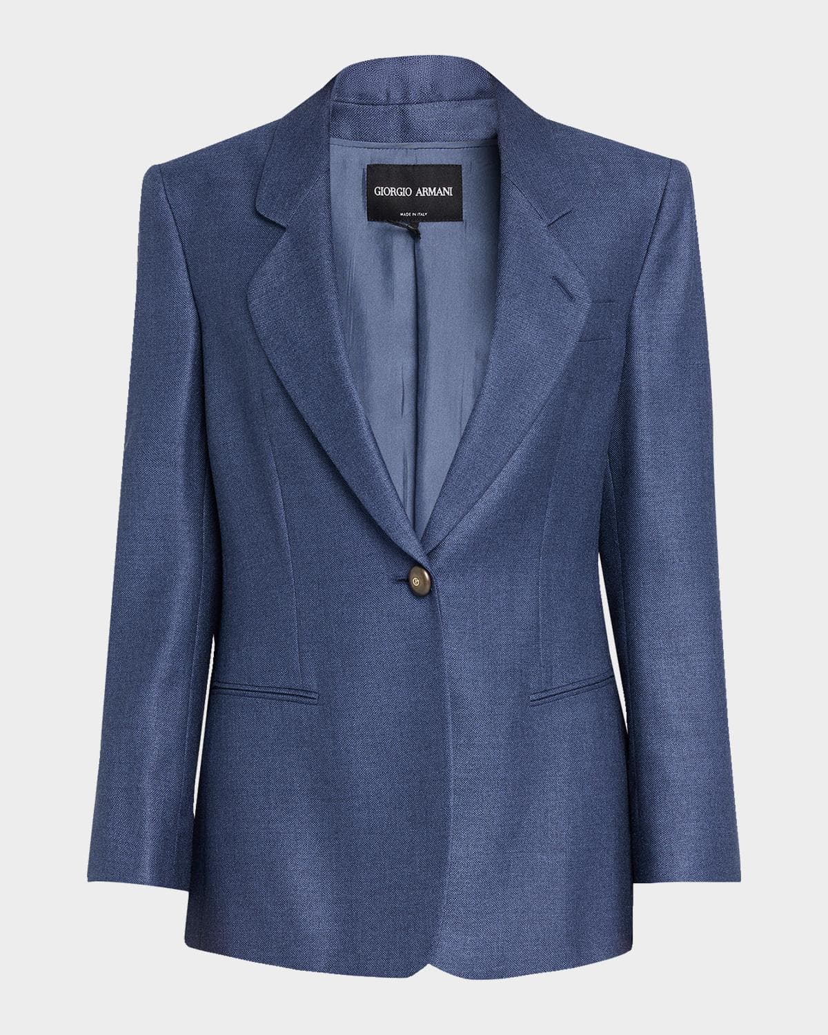 Giorgio Armani Single-Breasted Silk Blazer Jacket