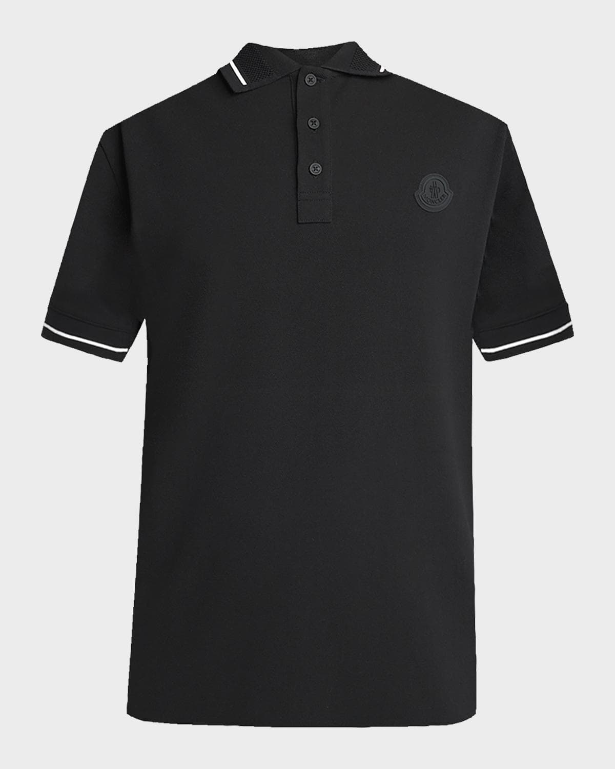 Moncler Men's Logo Patch Cotton Pique Polo Shirt