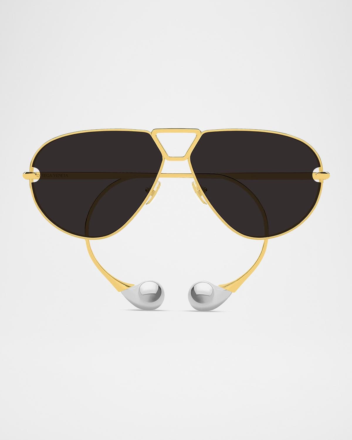 Bottega Veneta Drop 64mm Metal Aviator Sunglasses