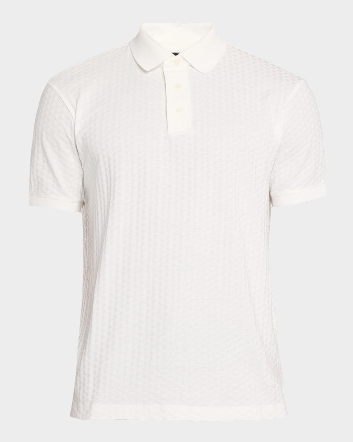 Emporio Armani Men's Cotton Geometric-Textured Polo Shirt