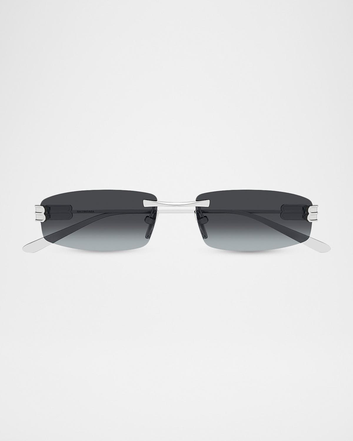 Balenciaga Men's Rimless BB Metal Rectangle Sunglasses