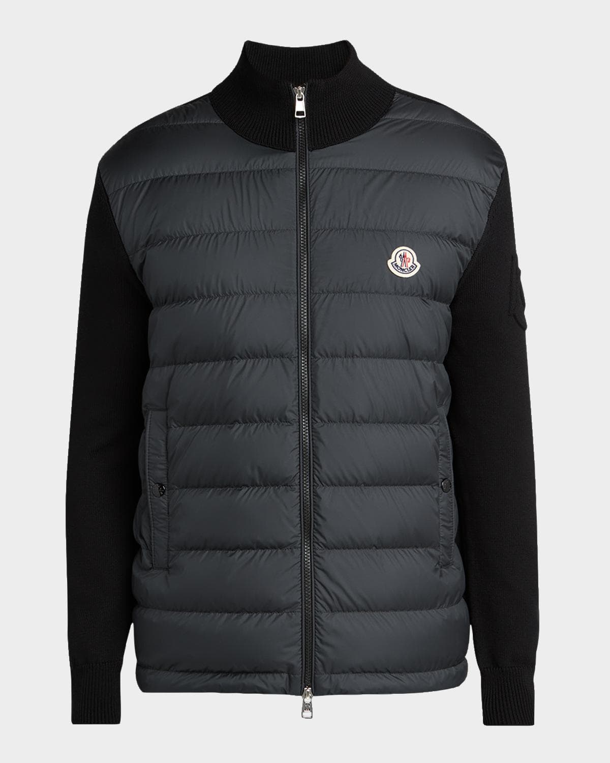 Moncler Men's Quilted Knit Hybrid Full-Zip Cardigan