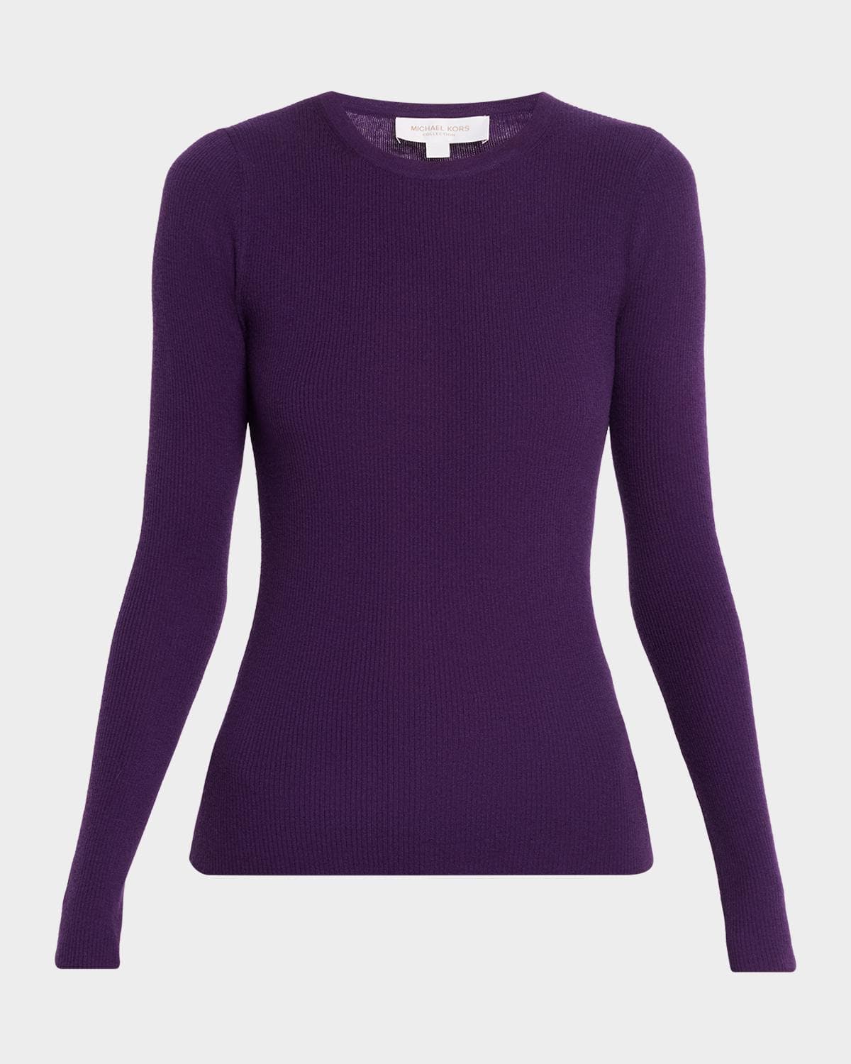 Michael Kors Collection Hutton Ribbed Crewneck Cashmere Pullover