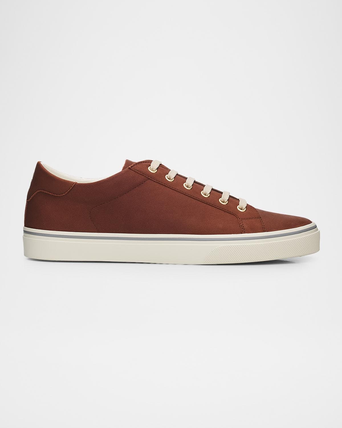 Brunello Cucinelli Men's Leather Foiled Logo Low-Top Sneakers