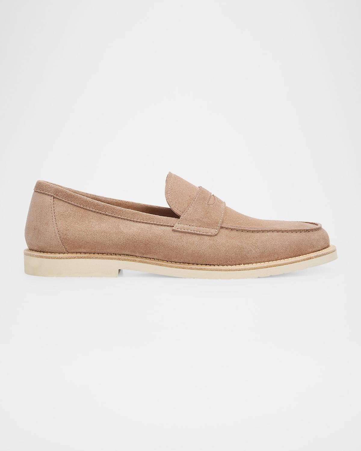 Brunello Cucinelli Men's Reversed Calfskin Penny Loafers