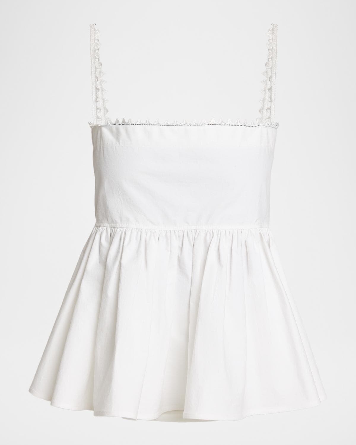 Jacquemus Sharktooth Trim Peplum-Hem Top
