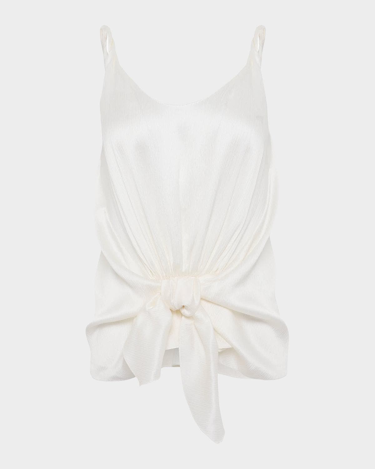 JW Anderson Knotted Crinkled Silk Tank Top
