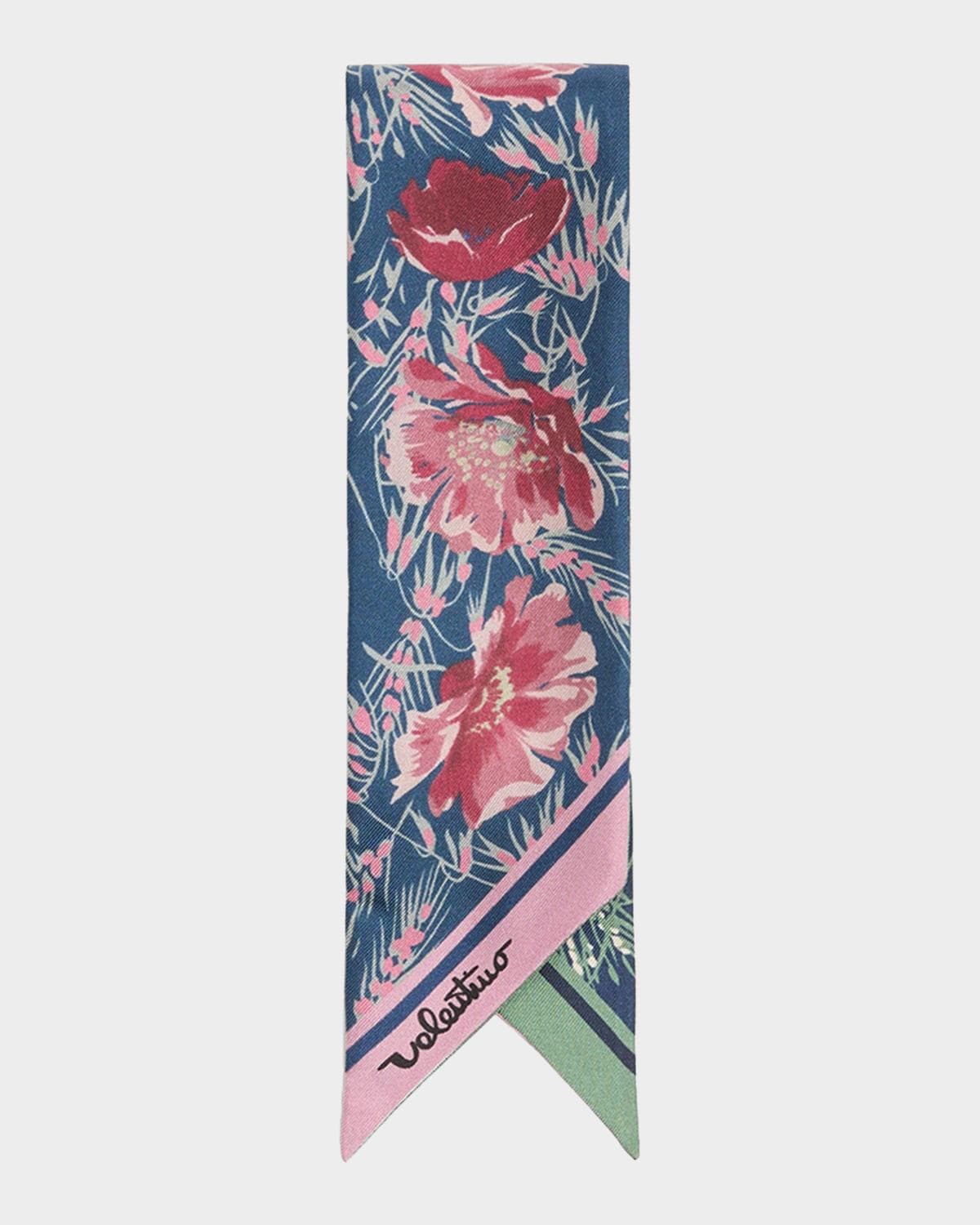 Valentino Garavani Apres L 'Hiver Poppies Silk Bandeau Scarf