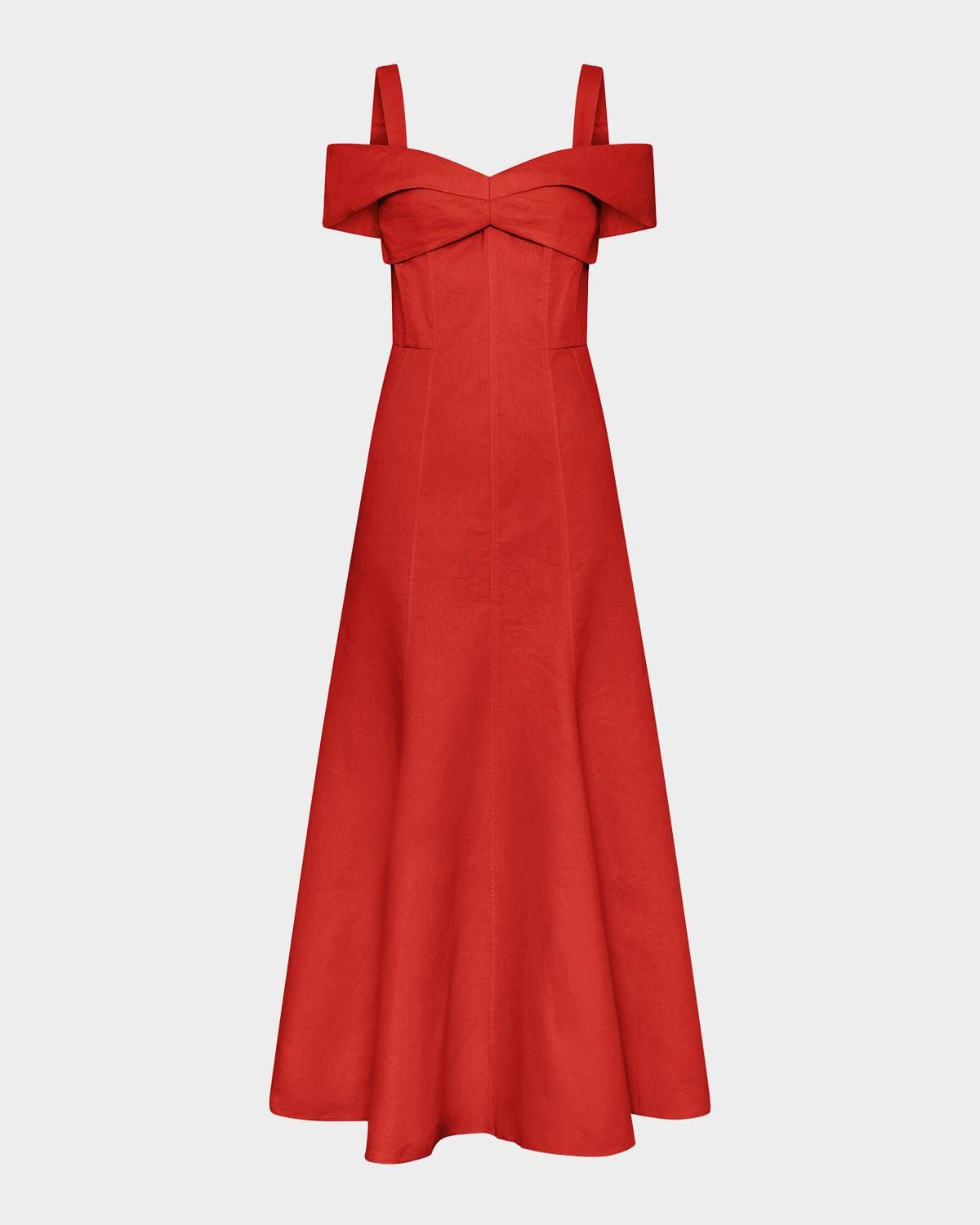 NICHOLAS Ivana Cold-Shoulder Sweetheart Midi Dress · 8