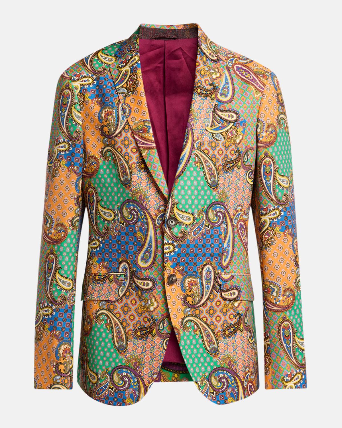 Etro Men's Wool Patchwork Single-Breasted Sport Jacket