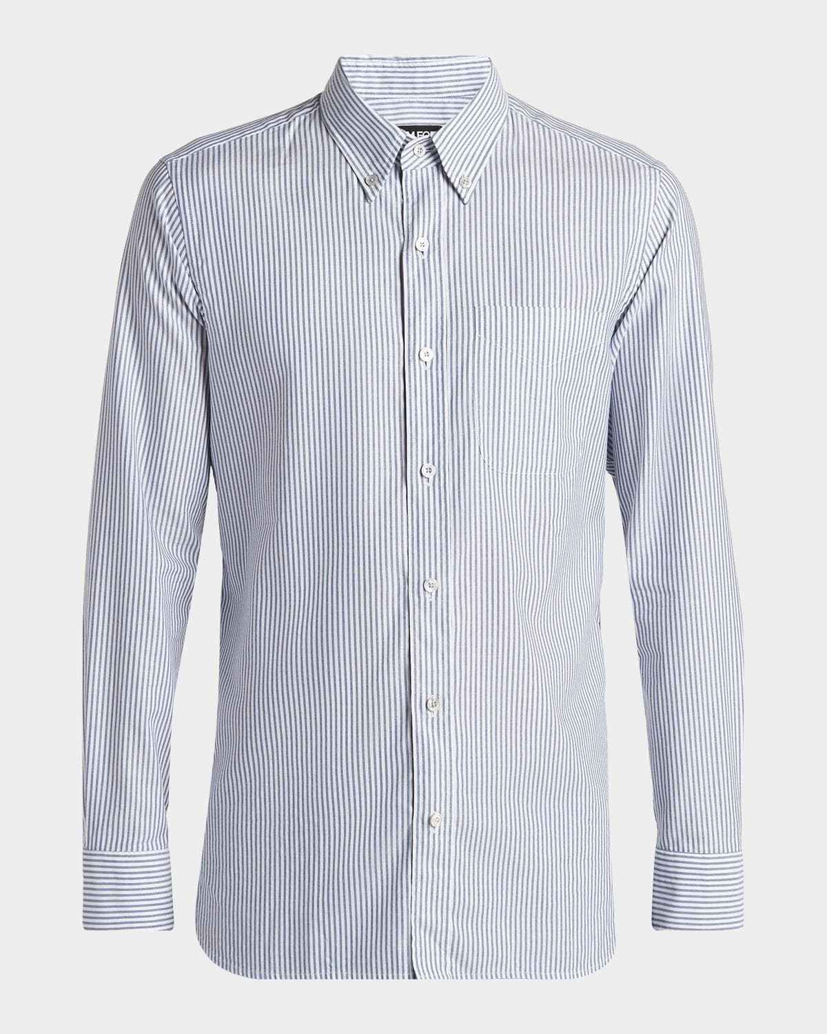 TOM FORD Men's Oxford Striped Slim-Fit Dress Shirt